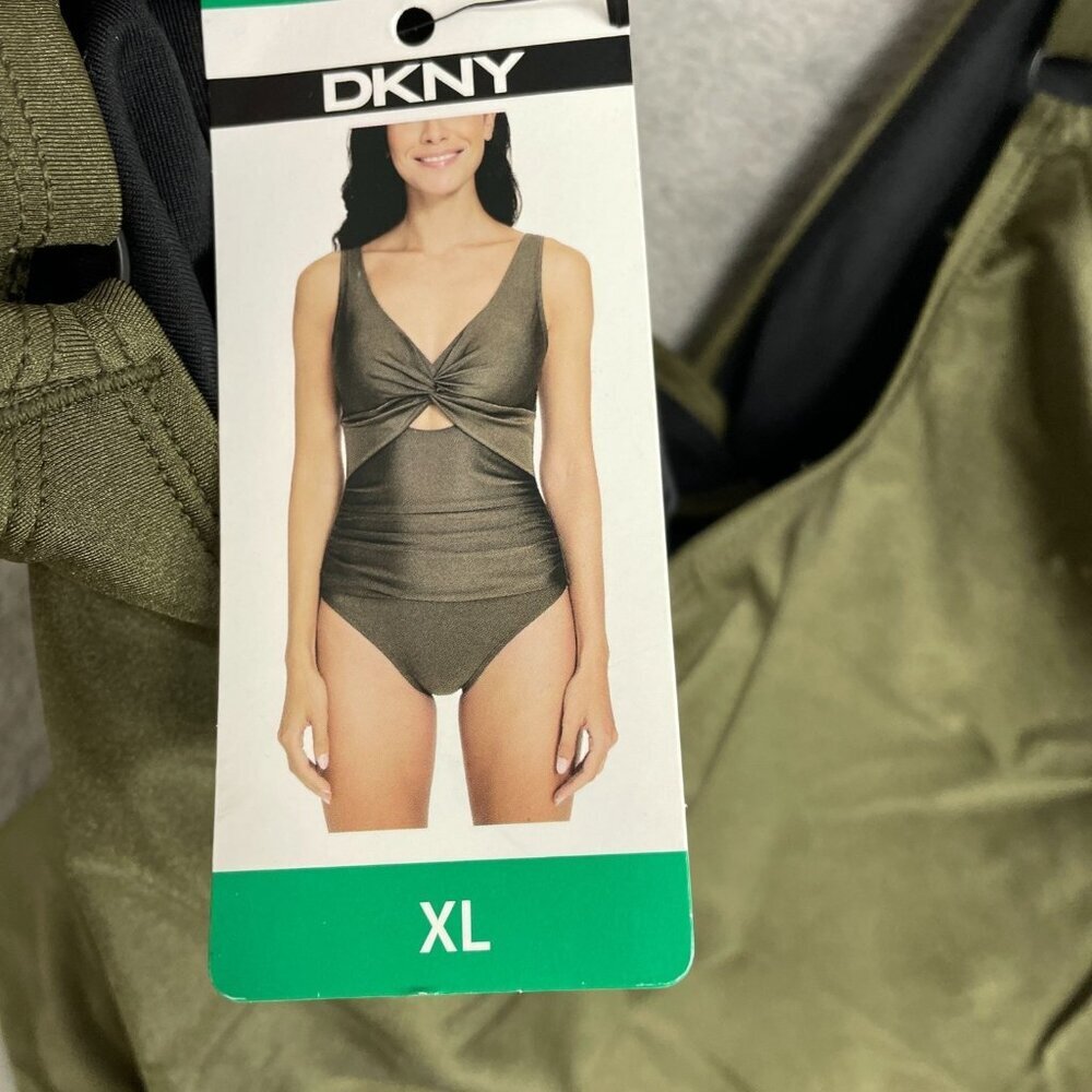 💥 Olive Green Twist Front One Piece Swimsuit N0967 - Picture 9 of 13